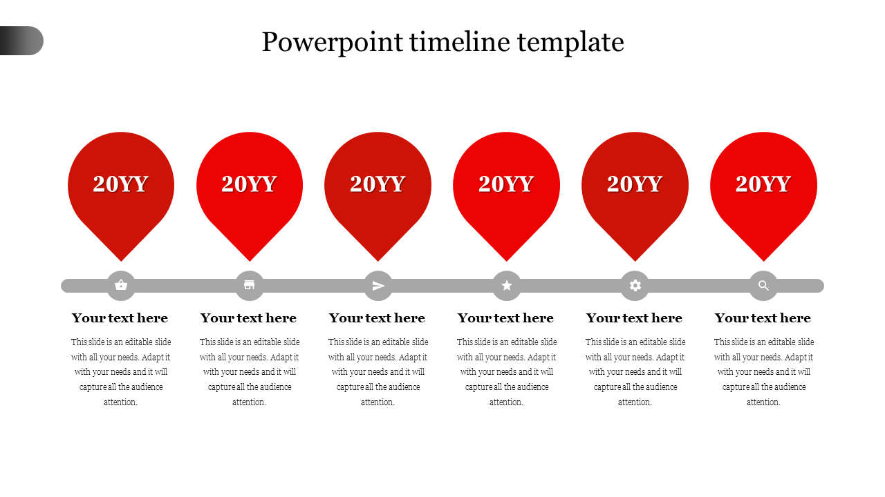 Free - Effective PowerPoint Timeline Template Presentation 6-Node
